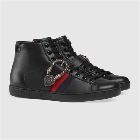 gucci ace high-top leather trainers|Gucci ace shoes customer service.